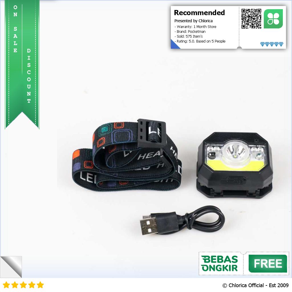 Pocketman Senter LED Kepala Headlamp Waterproof XPG + COB LH K28