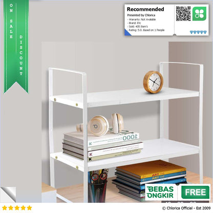 AOLIVIYA Rak Buku Minimalis DIY Table Bookshelf Organizer Double Layer AO40