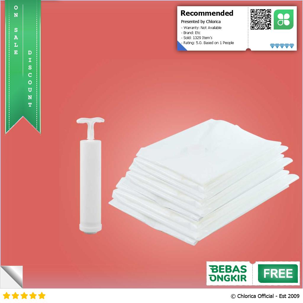 WHISM Kantong Plastik Pakaian Vacuum Bag 10PCS with Hand Pump WH021