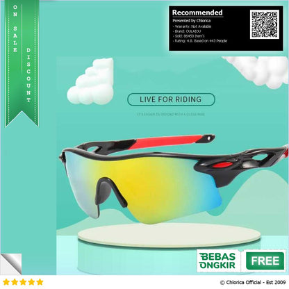 OULAIOU Kacamata Sepeda Lensa Mercury Cycling Sunglasses 9181