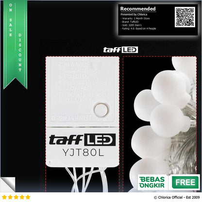 TaffLED Lampu Hias String Lights Waterproof 80 LED 4W 10M Model Ball YJT80L