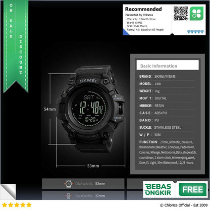 SKMEI Jam Tangan Digital Multifungsi Pria 1358