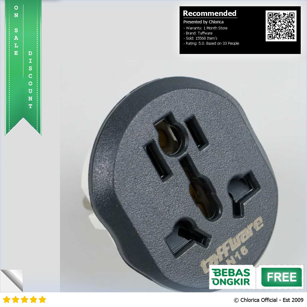 Taffware Loop Universal Travel Adaptor AU US UK to EU Plug 16A N16