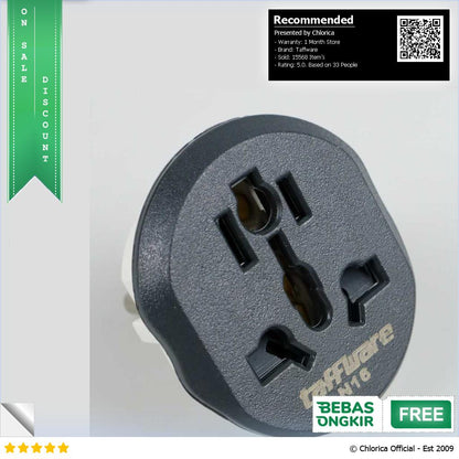 Taffware Loop Universal Travel Adaptor AU US UK to EU Plug 16A N16