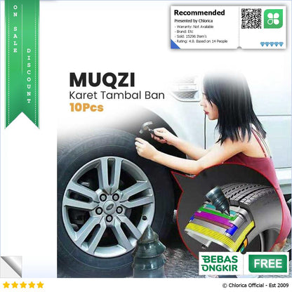 MUQZI Karet Tambal Ban Rubber Stud Tire Fast Repair 10 PCS LN122