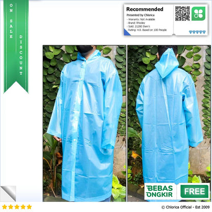 Rhodey Jas Hujan Portable Raincoat Poncho EVA All Size with Hood TY876