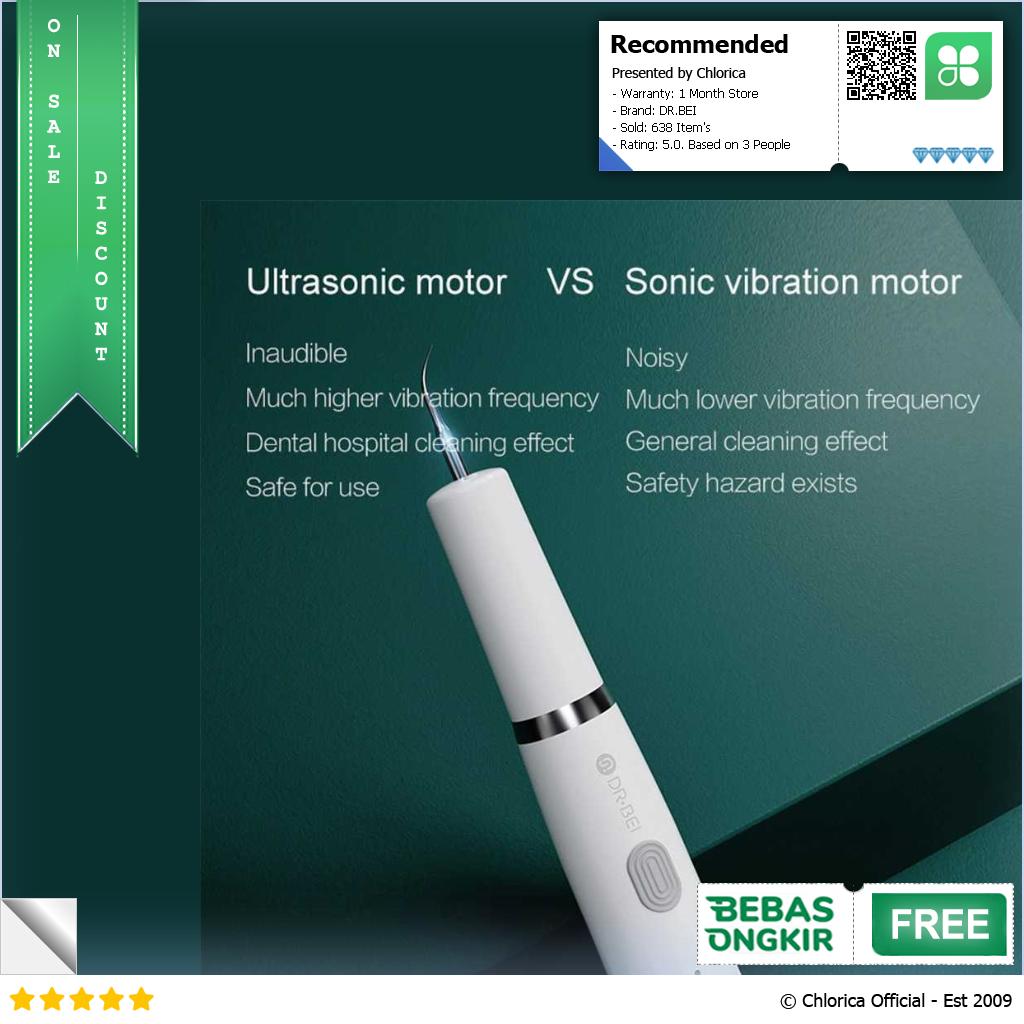 DR.BEI Pembersih Gigi Ultrasonic Electric Dental Remover YC2