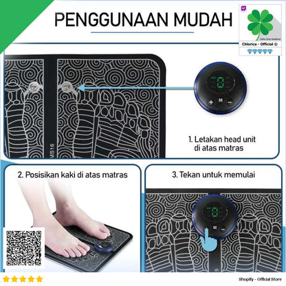 TaffOmicron Alat Pijat Kaki Elektrik EMS Foot Massager USB 6 Mode EMS15