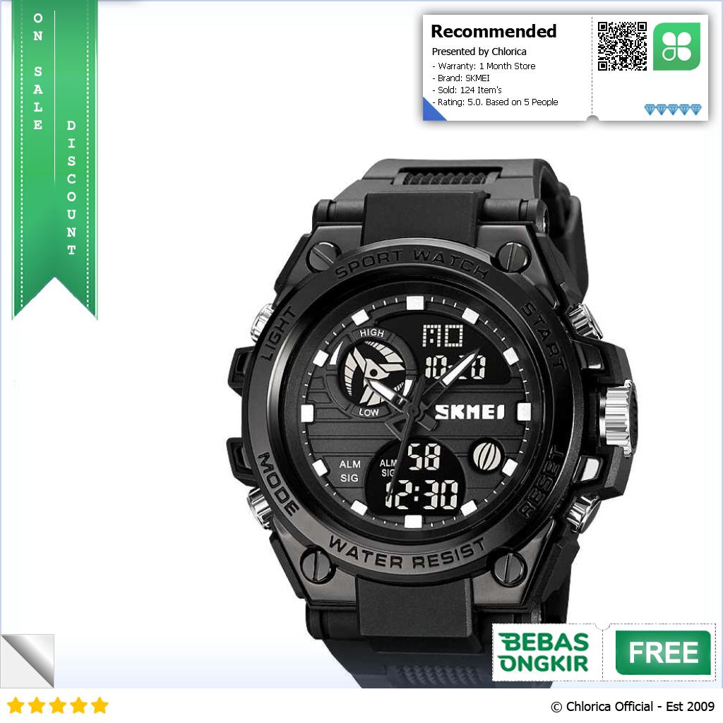 SKMEI Jam Tangan Pria Analog Digital Sport Alarm Waterproof EL Light 2031