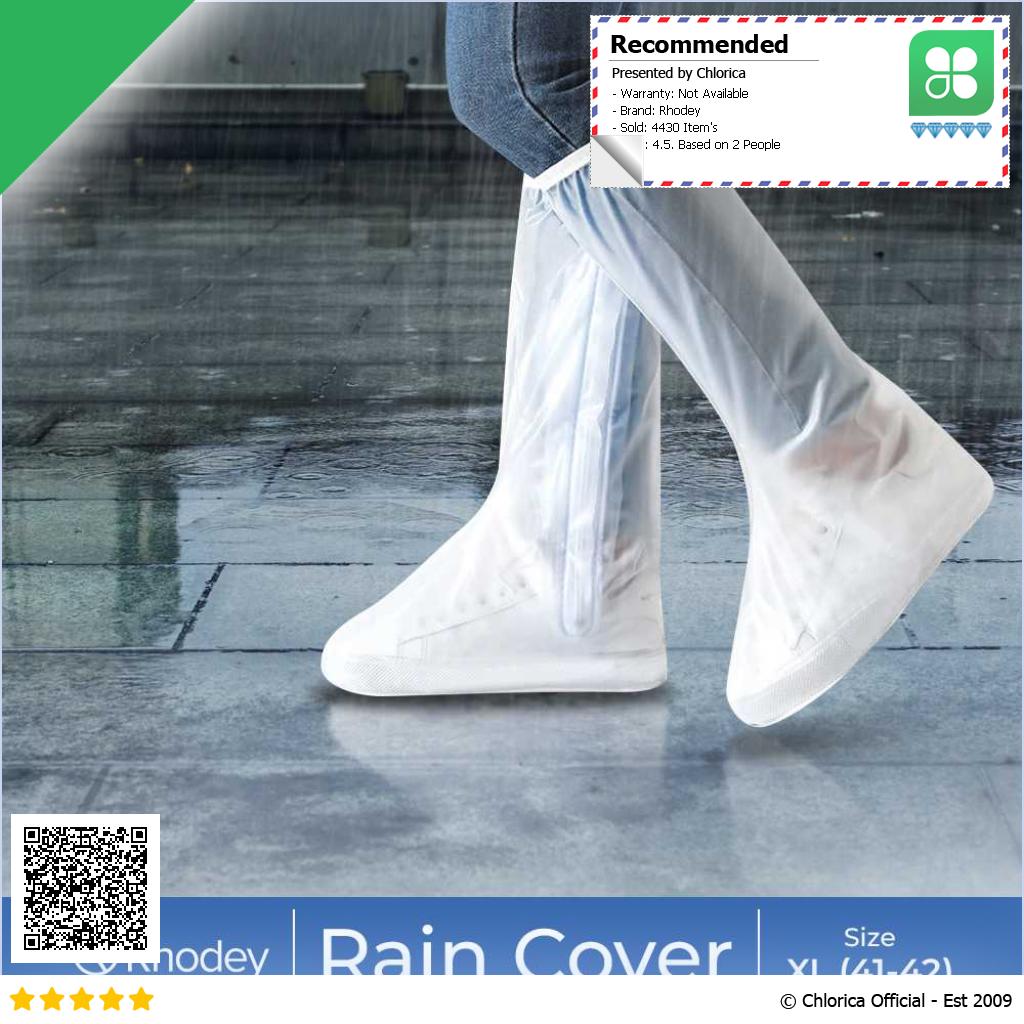 Rhodey Jas Hujan Sepatu Anti Air Shoes Cover PVC Non Slip with Zipper JY 819A