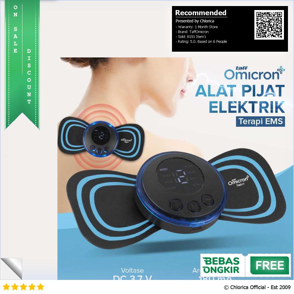 TaffOmicron Alat Pijat Elektrik Tempel EMS Terapi Leher Massager TMS17