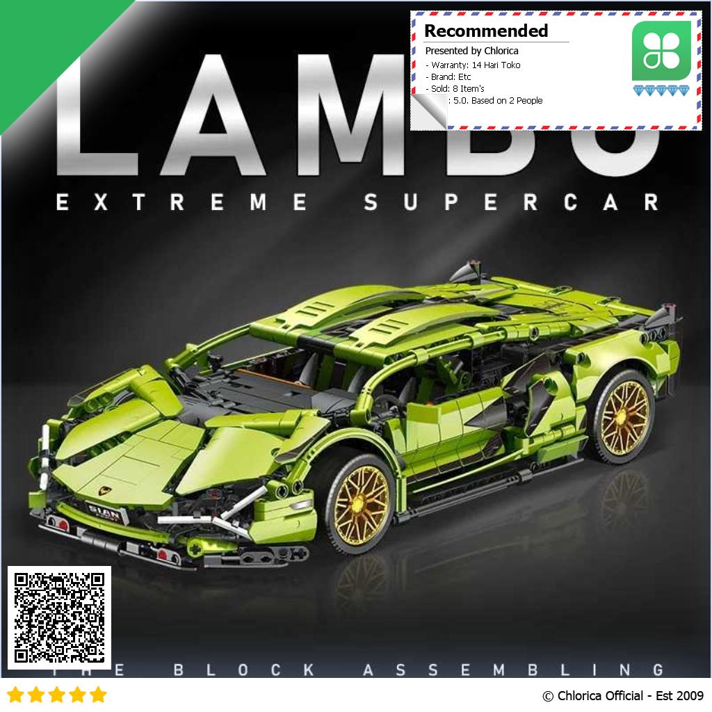 TECHNOLMODEL Mainan Mobil Lamborghini 1 14 Lego with Remote JKC7101