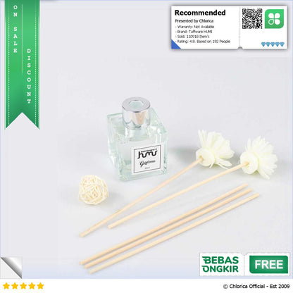 Taffware HUMI Pengharum Ruangan Reed Diffuser with Rattan Sticks 50 ml DF 099