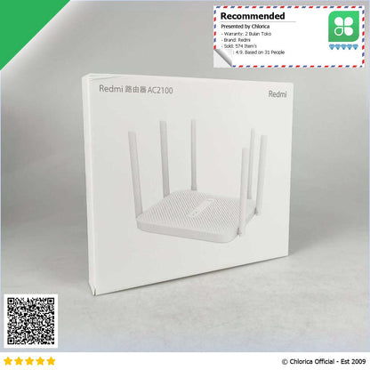 Redmi WiFi Router Gigabit AC2100 2033Mbps with 6 High Gain Antena RM2100