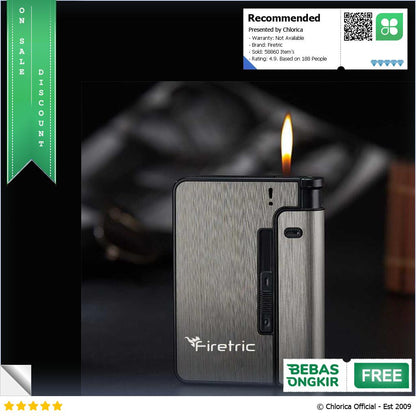 Firetric Kotak Rokok Cigarettes Case with Lighter Slot JD YH001