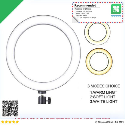 TaffSTUDIO Centechia Lampu Halo Ring Light LED 128 LED 26cm RL 20