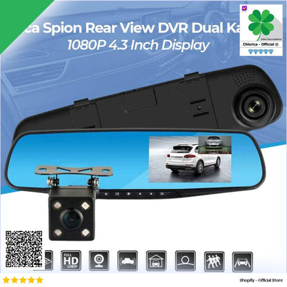 Kaca Spion Rear View DVR Dual Kamera Dashcam 1080P 4.3 Inch Display EA880 S