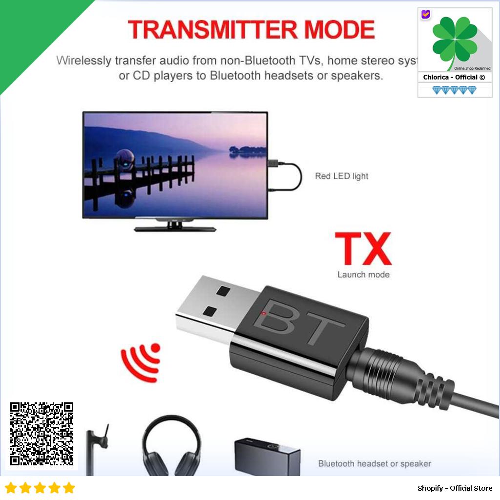 JCKEL USB Audio Bluetooth Dongle 5.0 2 in 1 Transmitter Receiver AUX JC521