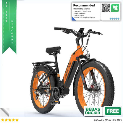 Lankeleisi Sepeda Listrik Fat Bike Tire 26x4 Inch 48V 20Ah with Saddle MG600 Plus