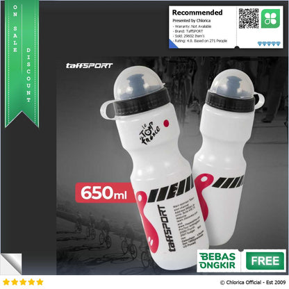 TaffSPORT Discovery Botol Minum Sepeda Olahraga with Dust Cover 650ml 3026