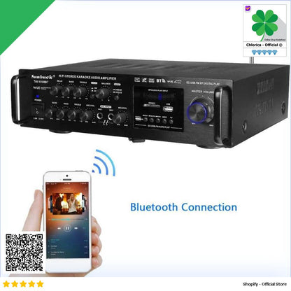 Sunbuck Bluetooth EQ Audio Amplifier Home Theater FM 2000W TAV 6188BT