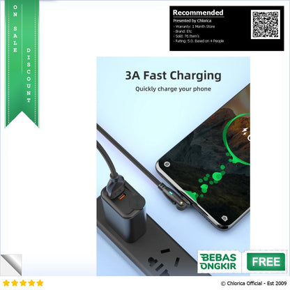 AUFU Kabel Data Type C Multifungsi Fast Charging Rotatable 5V 3A 2M KD53