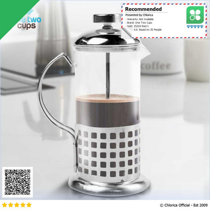 One Two Cups Teko Kopi French Press Coffee Maker Pot 350ml KG72I