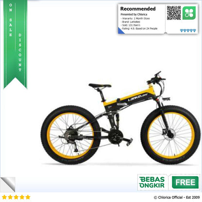 Lankeleisi Sepeda Listrik Lipat Fat Bike Tire 26x4 Inch 48V 10Ah XT750 Plus