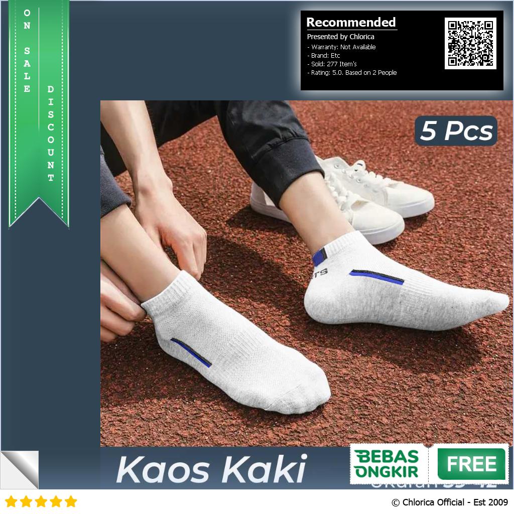 LKWDer Kaos Kaki Kasual Sporty Cotton Breathable 39 42 5 Pasang LK5