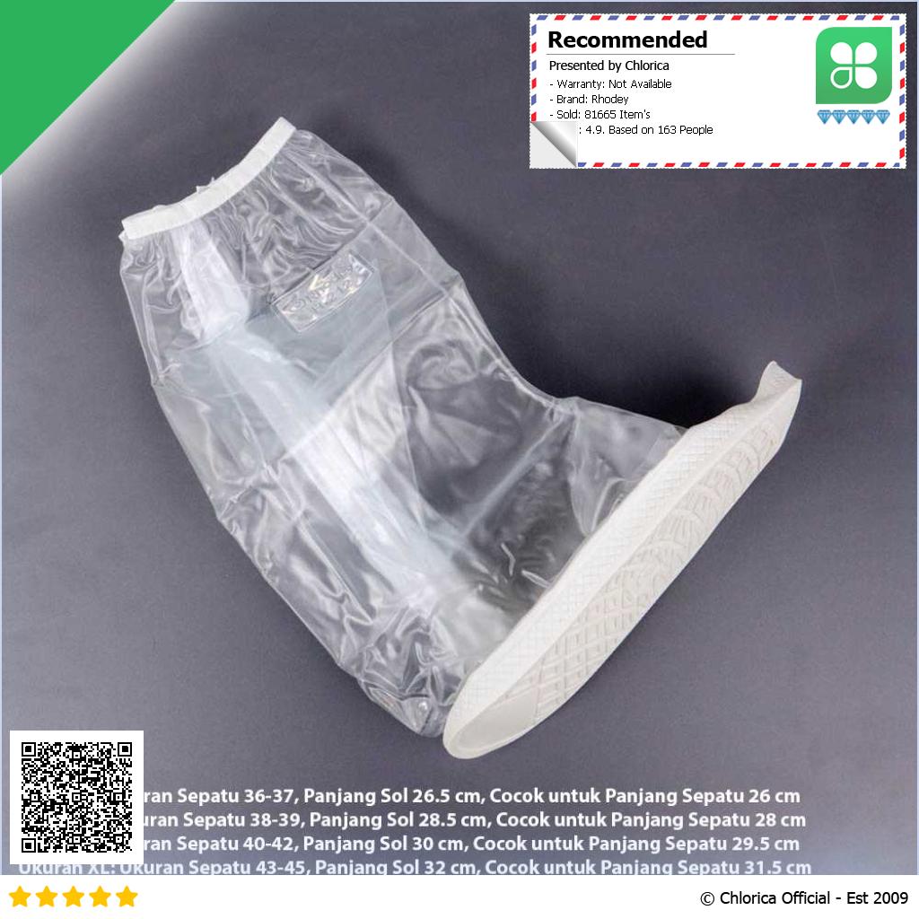 Rhodey Jas Hujan Sepatu Anti Air Shoes Cover PVC Zipper with Reflector H 212