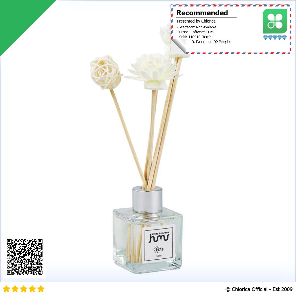 Taffware HUMI Pengharum Ruangan Reed Diffuser with Rattan Sticks 50 ml DF 099