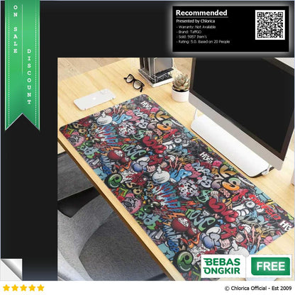 TaffGO Gaming Mouse Pad Street Grafitti Desk Mat EI25