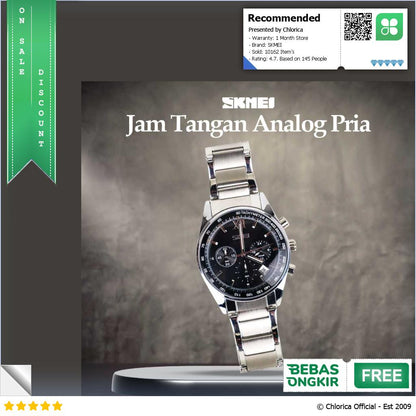 SKMEI Jam Tangan Analog Pria Anti Air 30M 9096CS