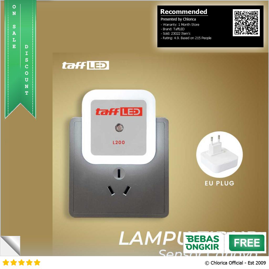 TaffLED Lampu Tidur LED EU Plug Sensor Cahaya Cool White 250V 0.5W L200