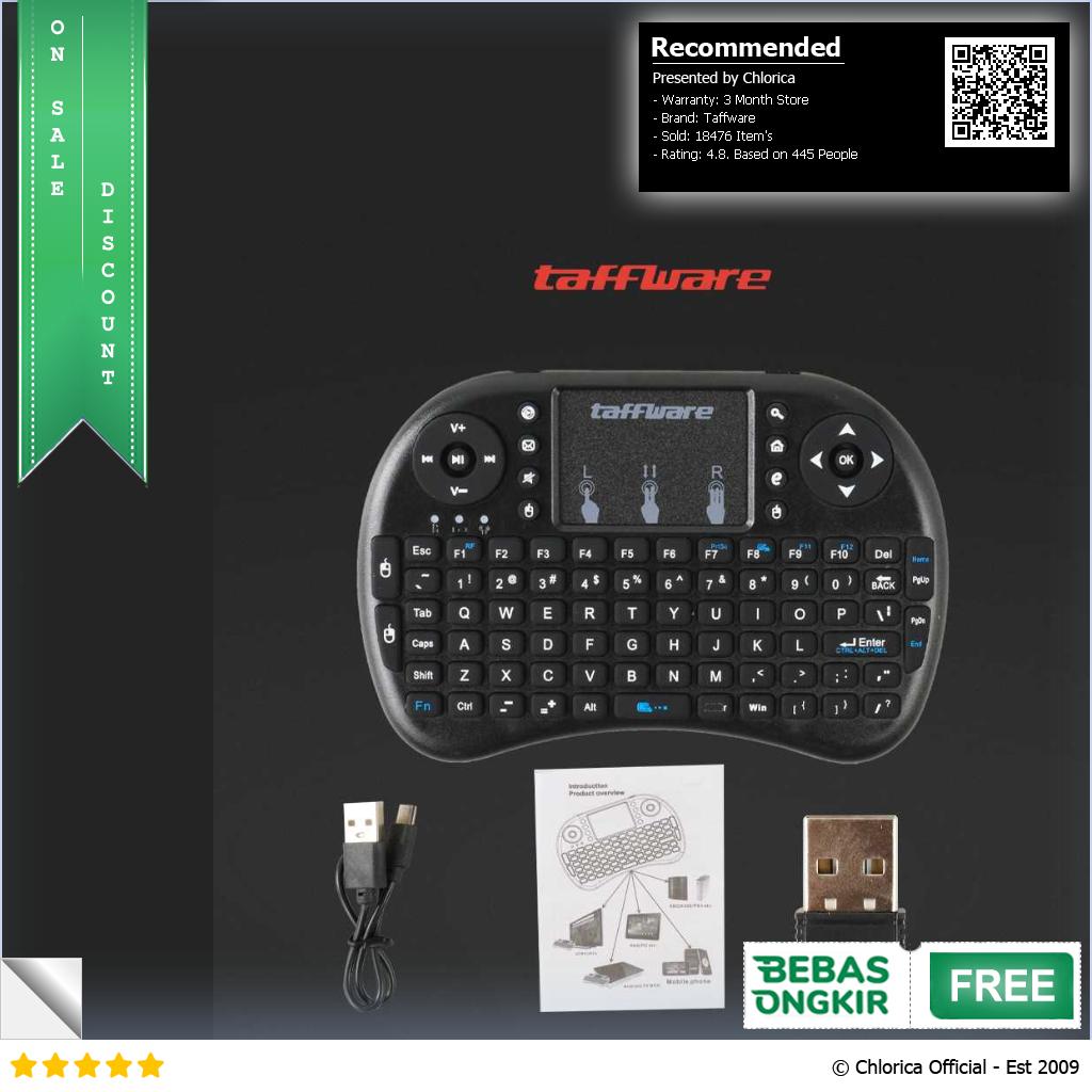 Taffware Mini Keyboard Touch Pad Wireless 2.4 GHz i8