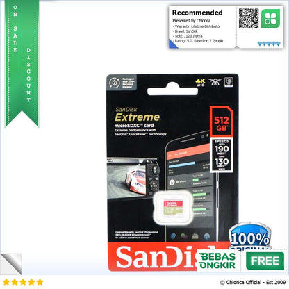 SanDisk Extreme microSDXC V30 A2 U3 170MB s 190MB s