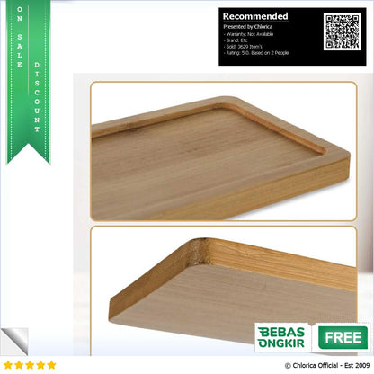 WITUSE Alas Tatakan Pot Tanaman Minimalis Persegi Panjang Bamboo Tray EQF301