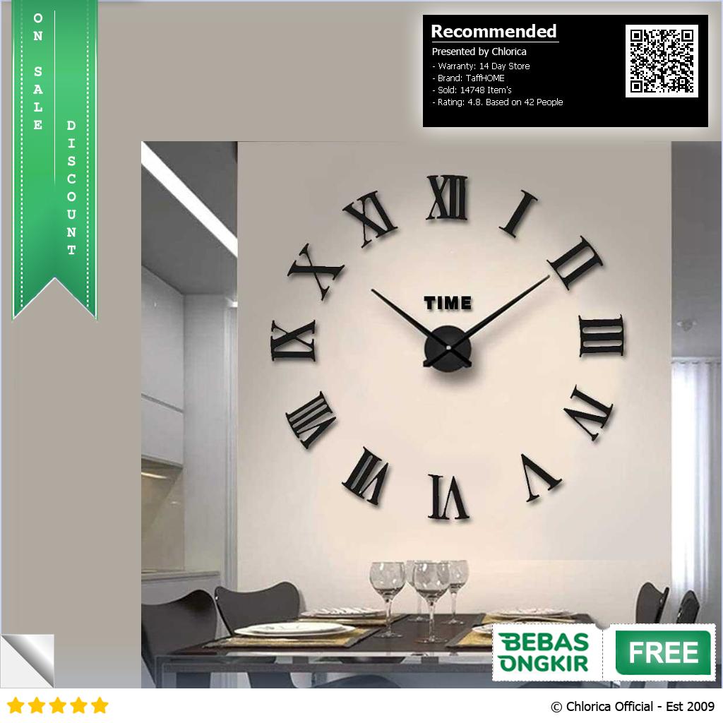 TaffHOME Jam Dinding Besar DIY Giant Clock Quartz 90 100cm DIY 106