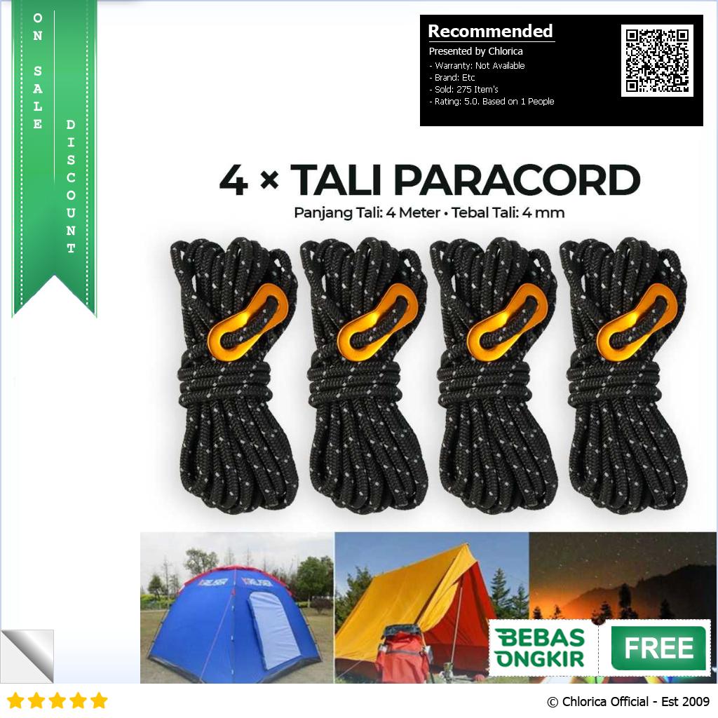 RayMING Tali Paracord Tali Tenda Climbing Rope 4M 4 Rol RY1A