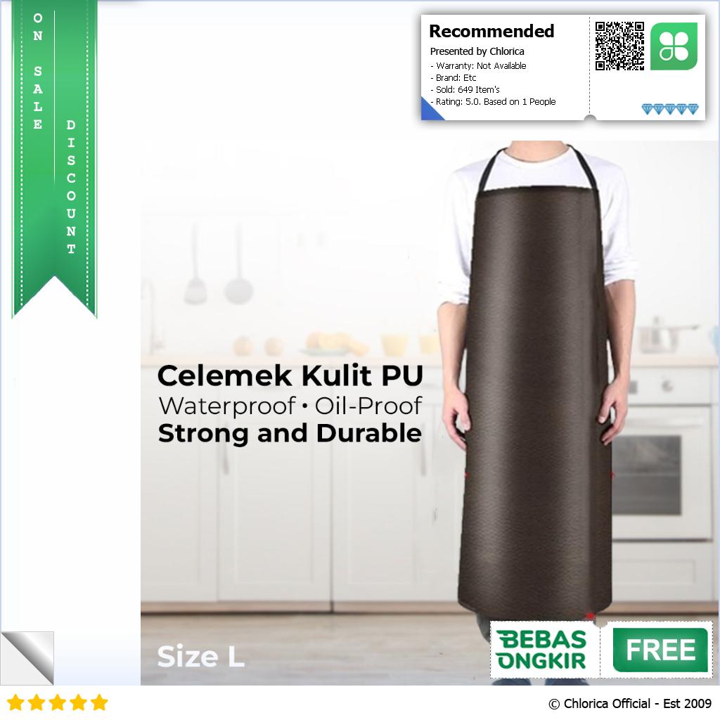 Zhanmai Celemek Masak Apron Dapur Kulit PU Waterproof Durable ZHAP