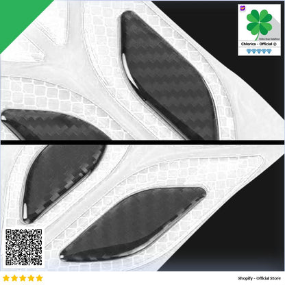 LARATH Carbon Fiber Car Sticker Auto Warning Decal Strips 6PCS 1183