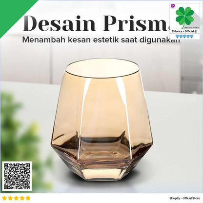 GLASSWARE Gelas Minuman Diamond Crystal Borosilicate Glass 310 ml GW107