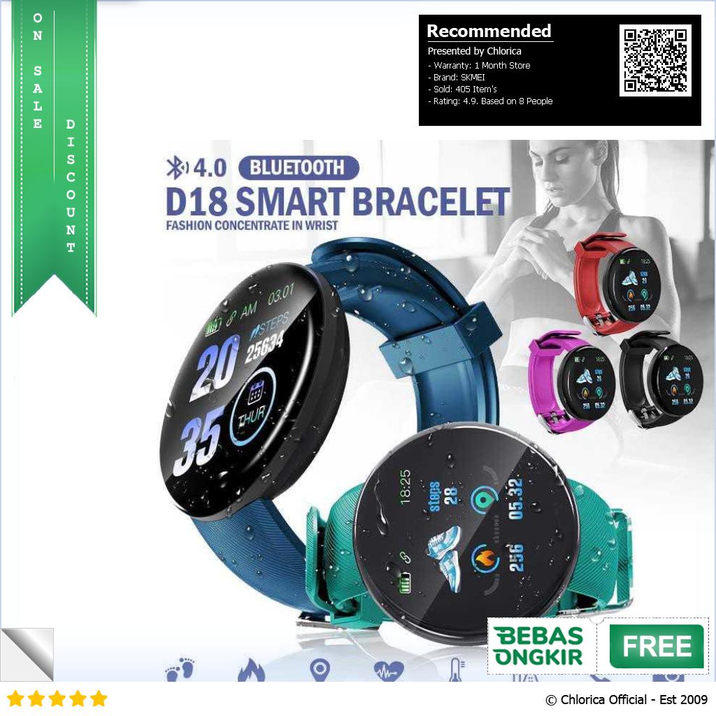 SKMEI Smartwatch Sport Fitness Tracker Heart Rate Blood Oxygen D18