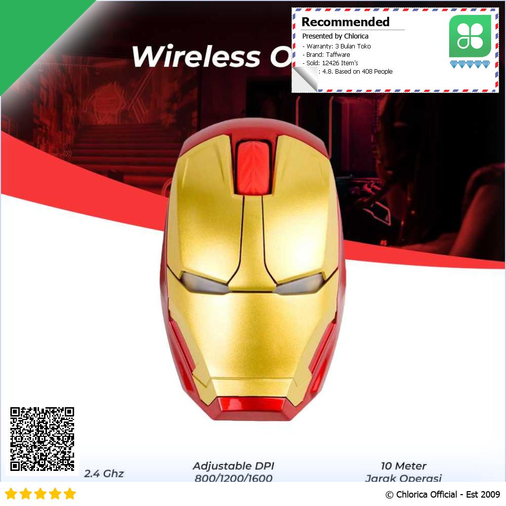 Taffware Mouse Wireless Optical Iron Man 2.4 Ghz M8