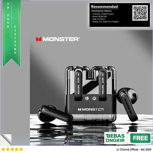 MONSTER AIRMARS TWS Gaming Earphones Bluetooth 5.3 300mAh XKT12