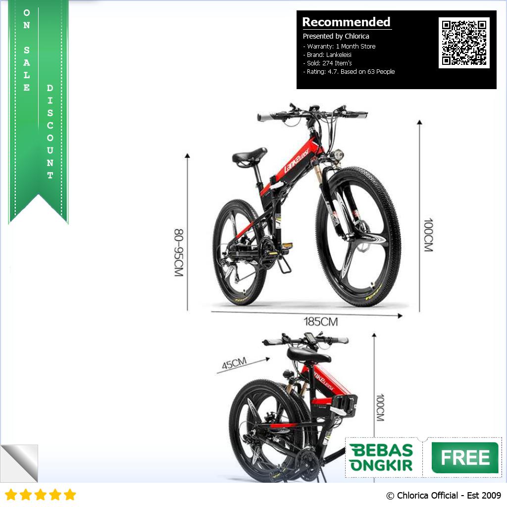 Lankeleisi Sepeda Listrik Lipat Folding Bike Elite Version 48V 10.4Ah XT600