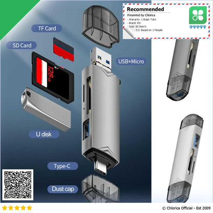 ZXX 5 in 1 Type C Micro SD Card Reader USB 3.0 Z61