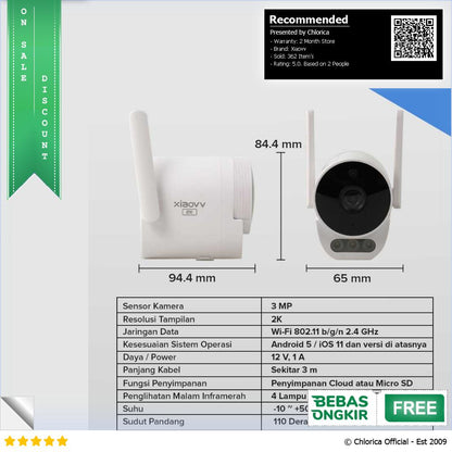 Xiaovv Kamera CCTV WiFi Outdoor Camera 2K XVV 3130S B10