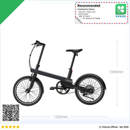 Xiaomi QiCycle EC1 Sepeda Listrik Smart Bike Moped 20 Inch TDP02Z