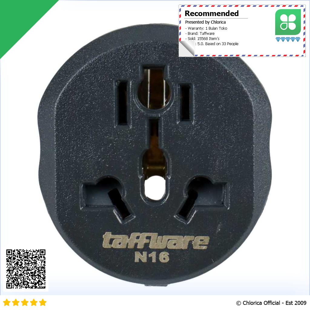 Taffware Loop Universal Travel Adaptor AU US UK to EU Plug 16A N16